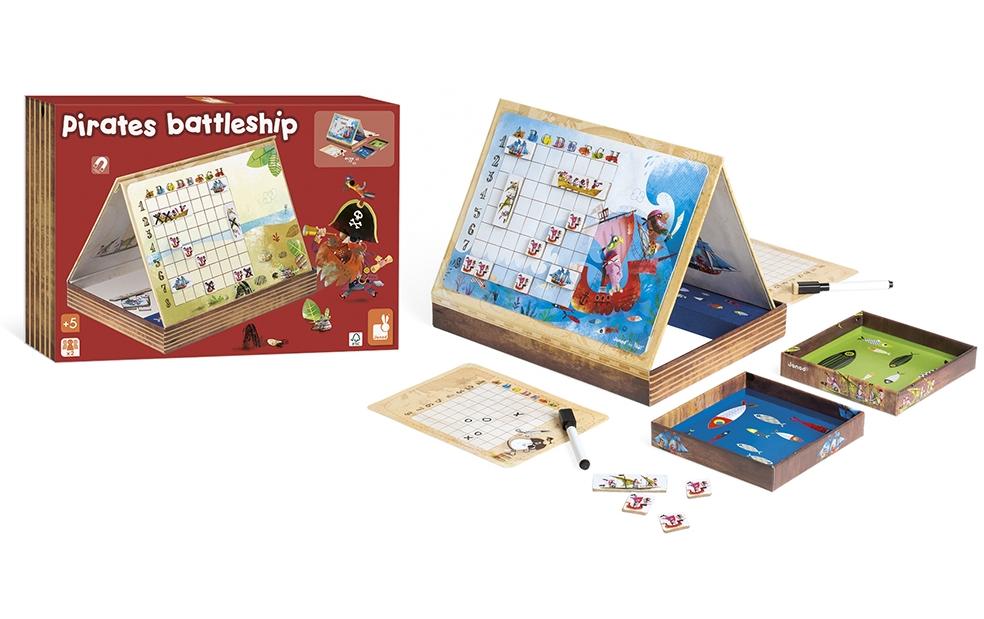 JANOD Seeschlacht Piraten – Strategiespiel, 2 Spieler, ab 5 Jahren, 15 Min., DE/EN/FR/IT/NL/ES/RU