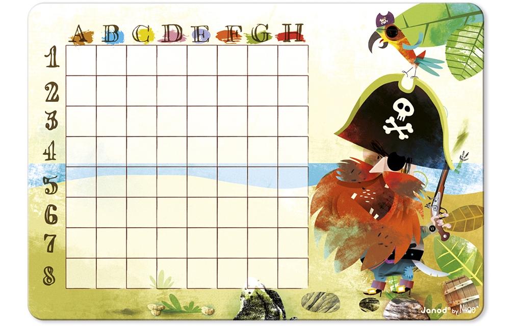 JANOD Seeschlacht Piraten – Strategiespiel, 2 Spieler, ab 5 Jahren, 15 Min., DE/EN/FR/IT/NL/ES/RU