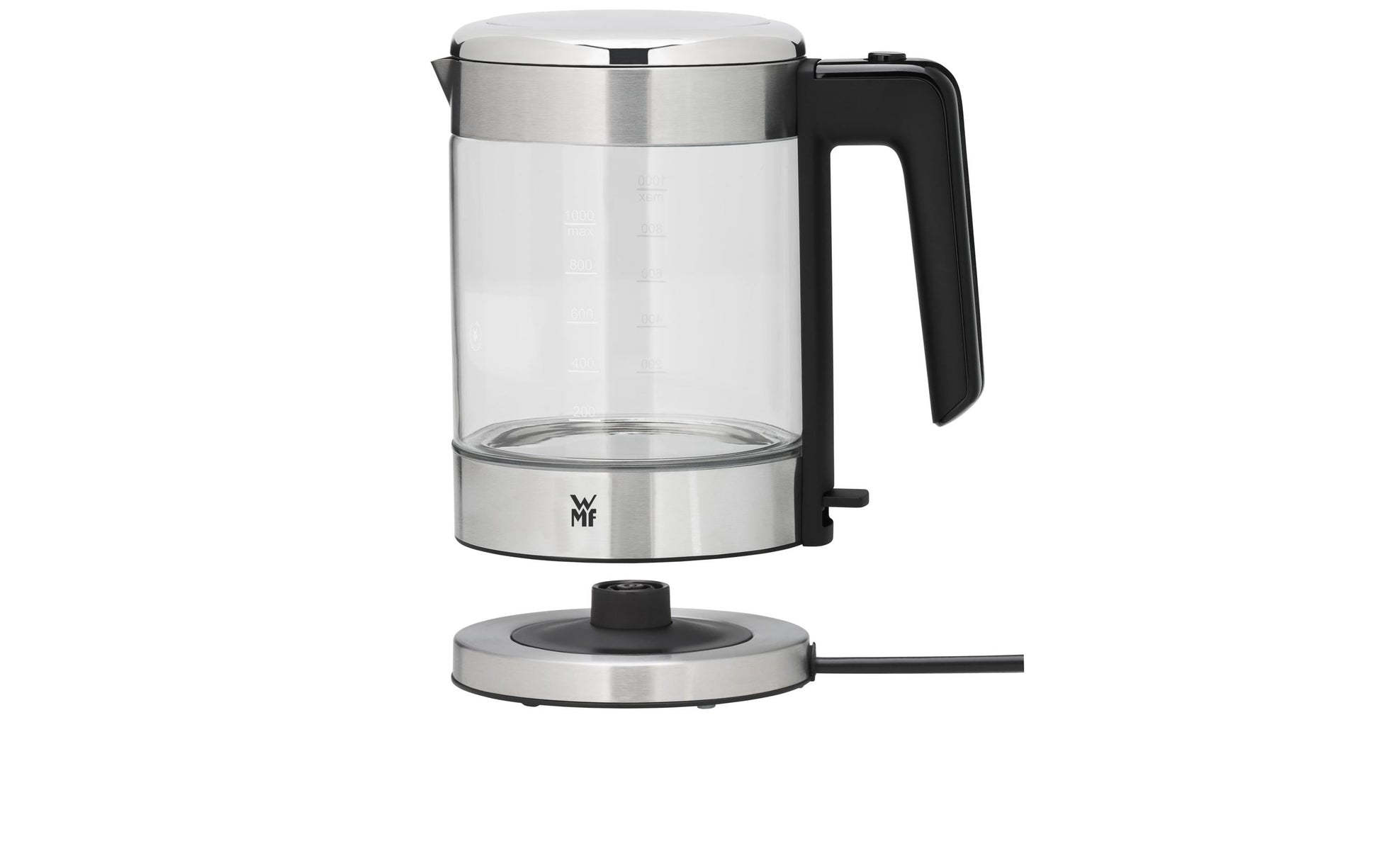 WMF KITCHENminis 0413190011 – Wasserkocher 1,0 l, 1900 W, Glas, Transparent