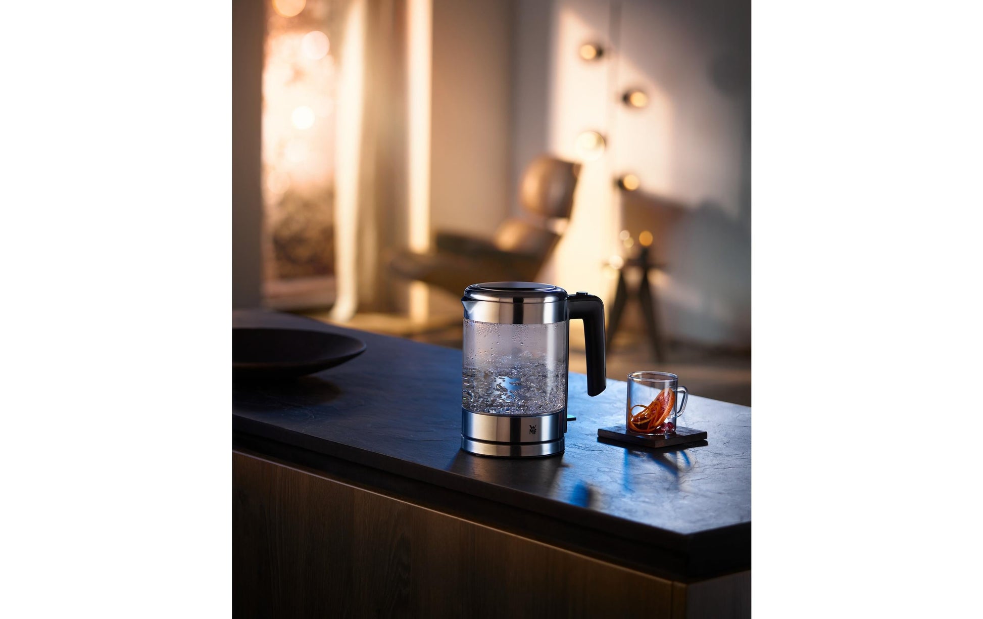 WMF KITCHENminis 0413190011 – Wasserkocher 1,0 l, 1900 W, Glas, Transparent