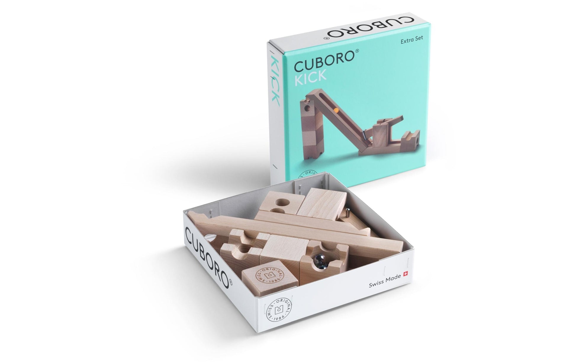 Cuboro KICK Murmelbahn – 13-teilig – ab 8 Jahren – Buche