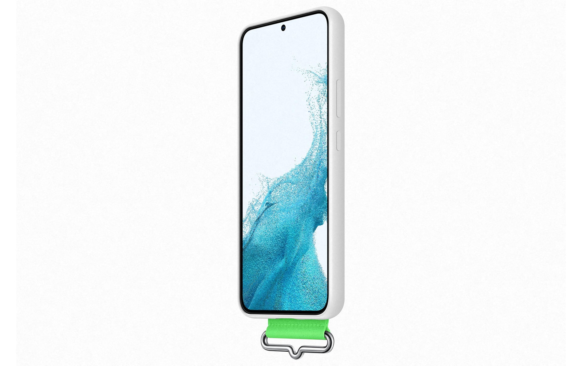 Samsung Backcover – für Samsung Galaxy S22+ – weiss – Silikon, mit Kordel