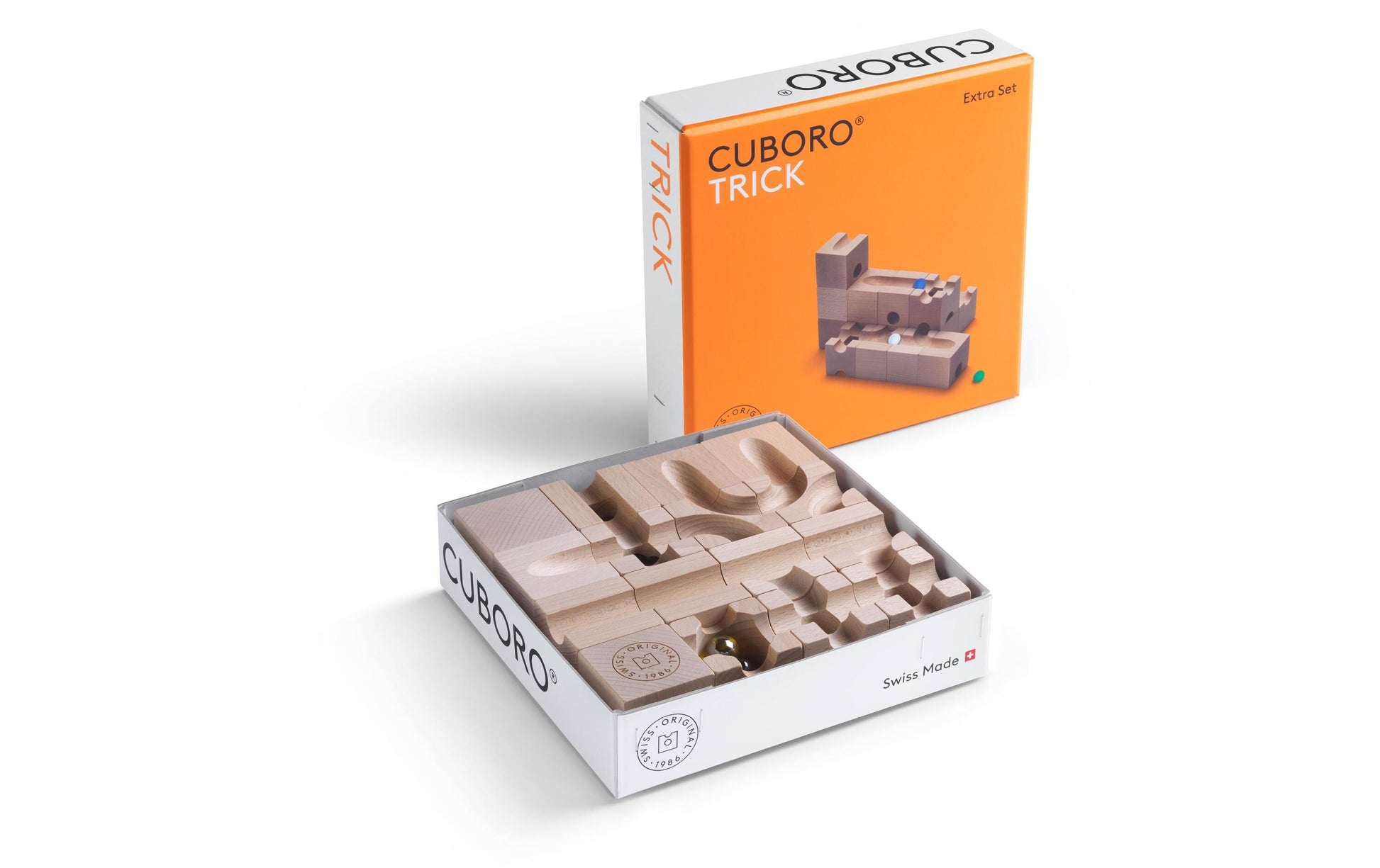 Cuboro Trick Murmelbahn – 21-teilig – ab 8 Jahren – Buche