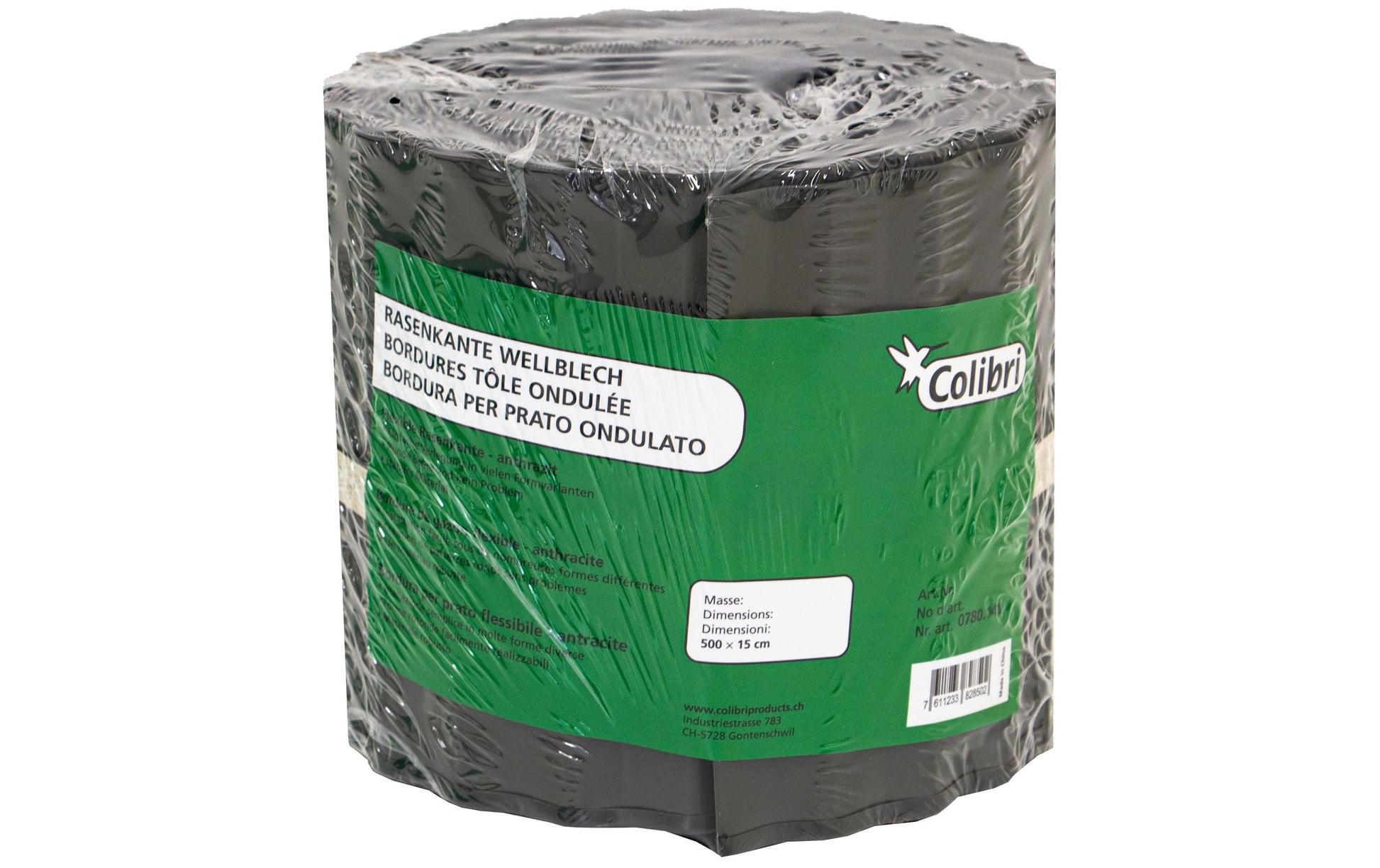 Colibri Rasenkante – 5 m × 150 mm, Blech, Anthrazit, Rolle