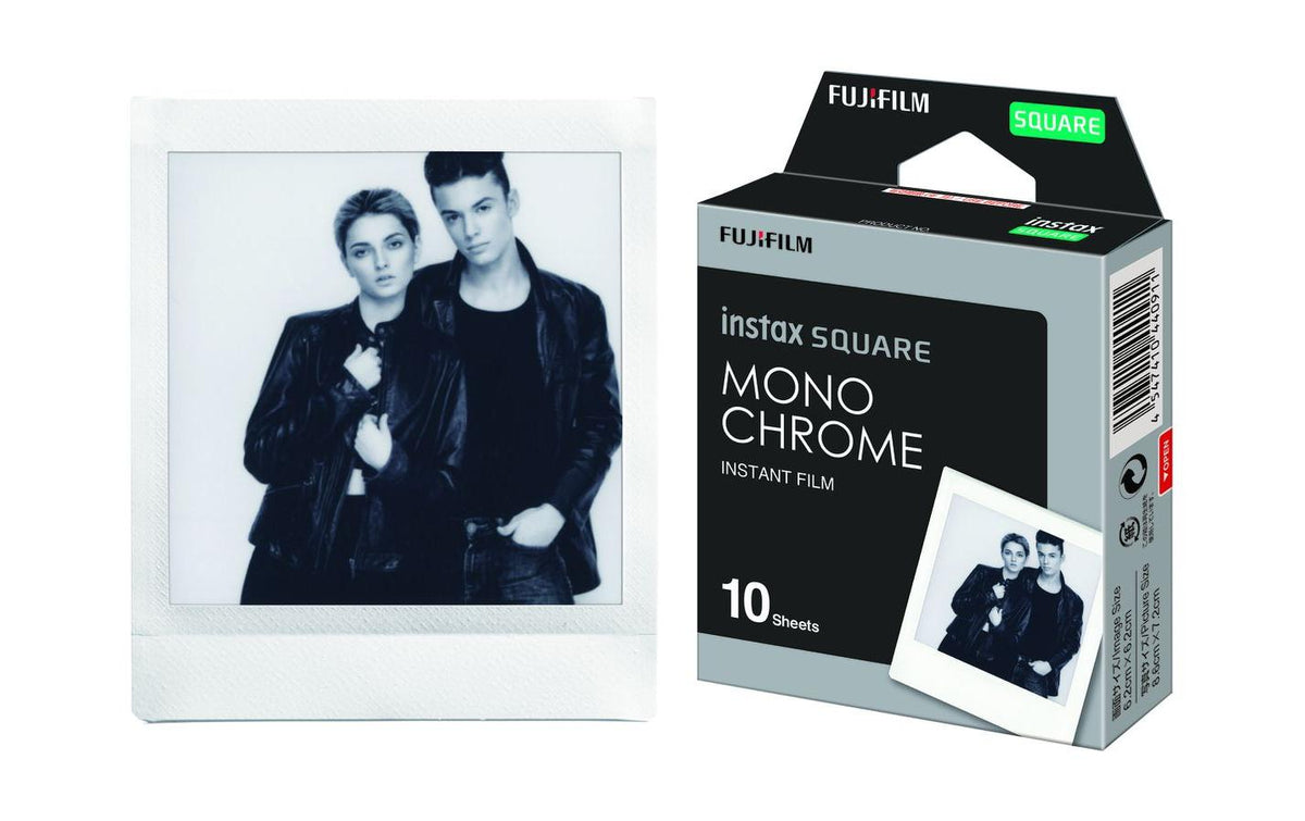 Fujifilm Instax Square Sofortbildfilm – Monochrom, 62 × 62 mm – für SQ10, SQ6, SQ1 – 10er-Pack