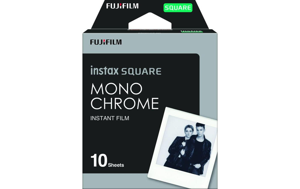 Fujifilm Instax Square Sofortbildfilm – Monochrom, 62 × 62 mm – für SQ10, SQ6, SQ1 – 10er-Pack