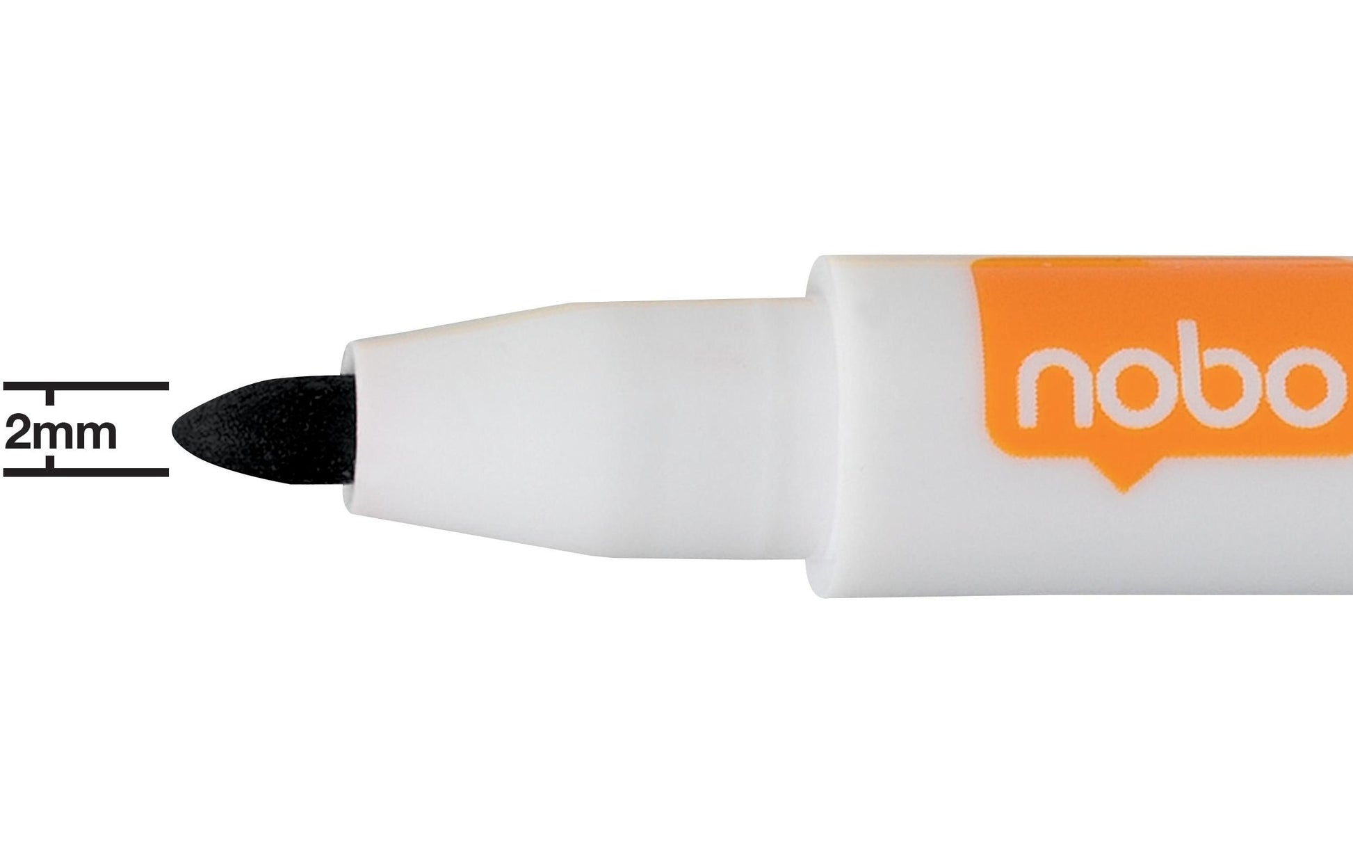 Rexel nobo Whiteboard-Marker – schwarz – 6er-Set – trocken abwischbar