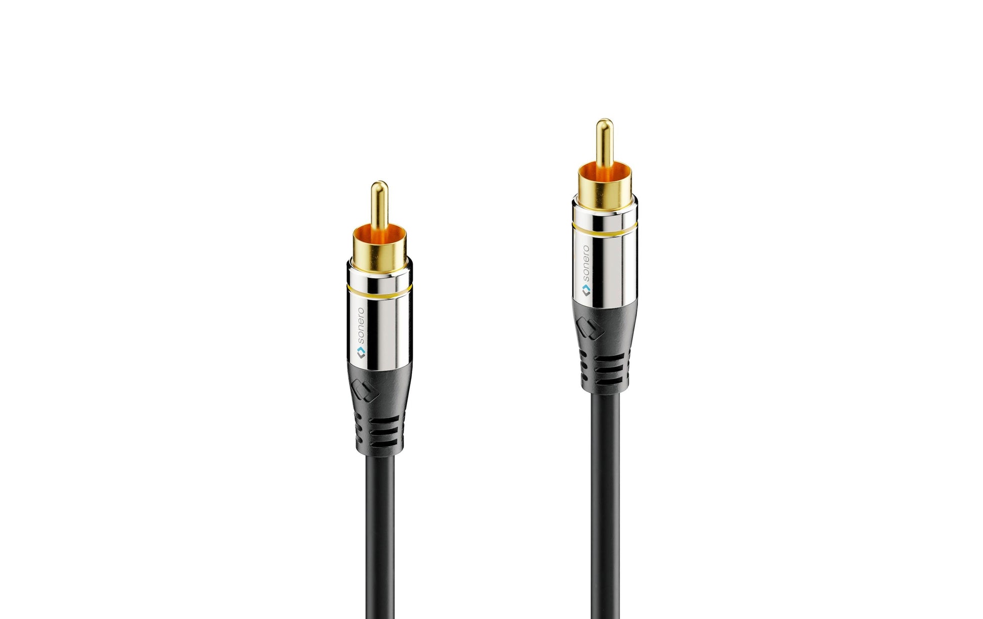Sonero Audiokabel RCA (Stecker) auf RCA (Stecker) – 10 m, geschirmt, vergoldete Kontakte, schwarz