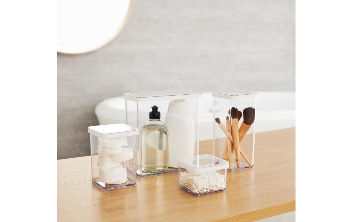 Rotho Loft – Vorratsdose 1 l, 10 × 10 × 14,2 cm, Kunststoff (SAN), transparent/grün