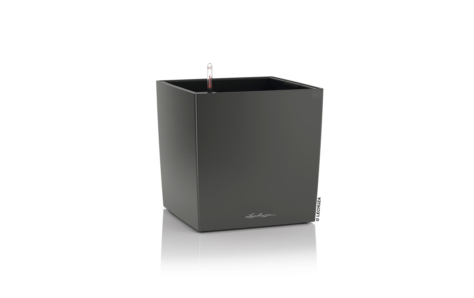 LECHUZA Cube 40 Topfpflanzer – 40 × 40 × 40 cm – Kunststoff, Anthrazit