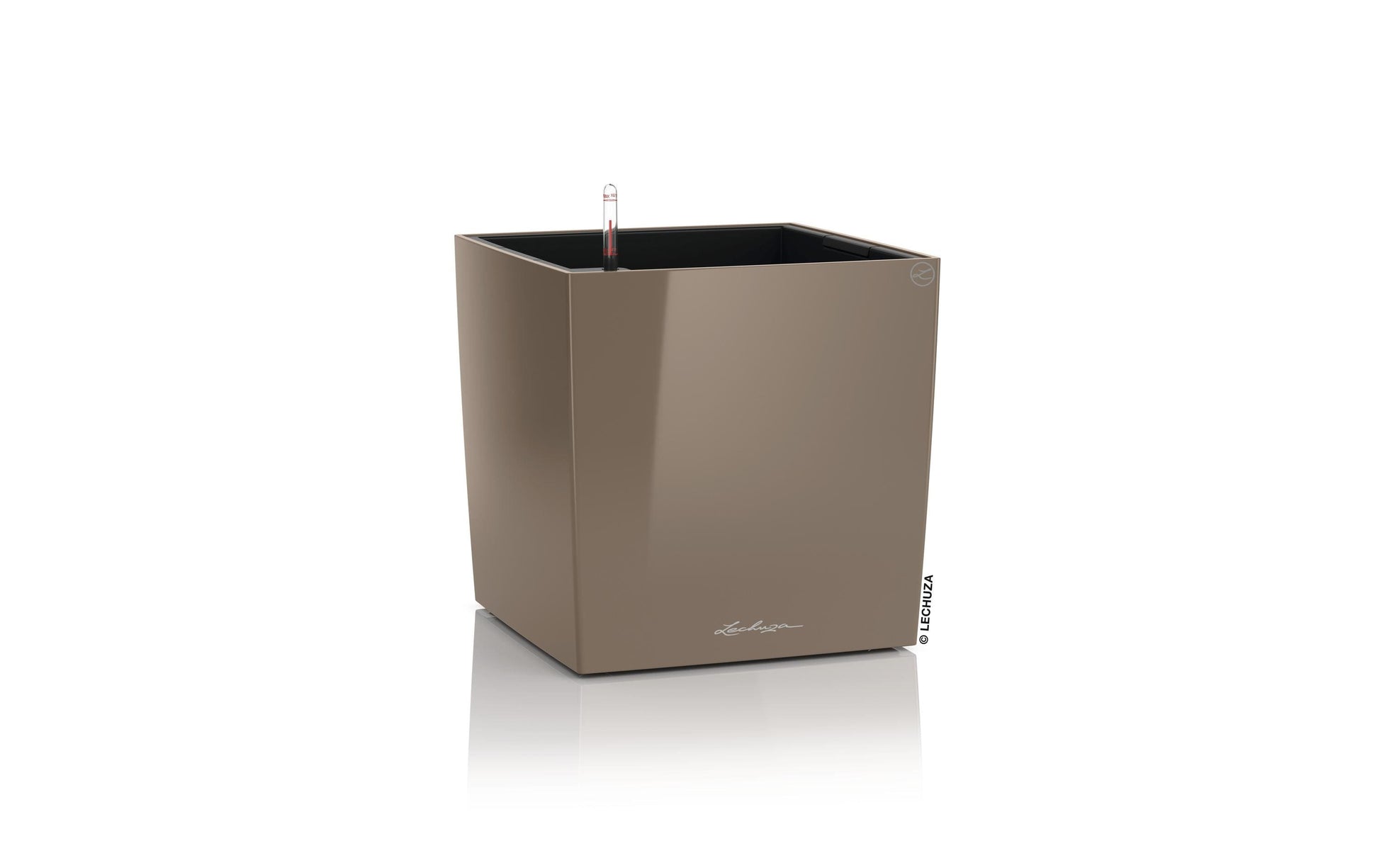 LECHUZA Topfpflanzer – 40 × 40 × 40 cm – Polypropylen (PP), beige – mit automatischer Bewässerung
