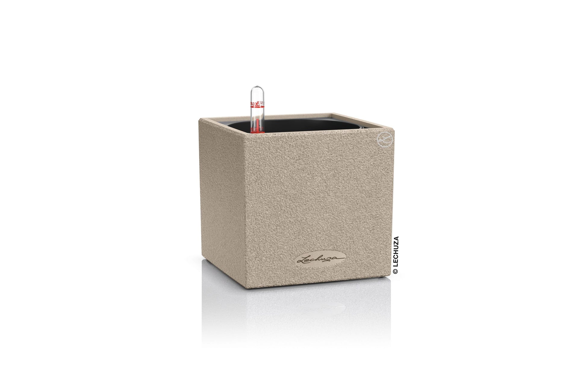LECHUZA CANTO Stone Topfpflanzer – 14 × 14 × 14 cm, 700 ml – Polypropylen (PP), beige