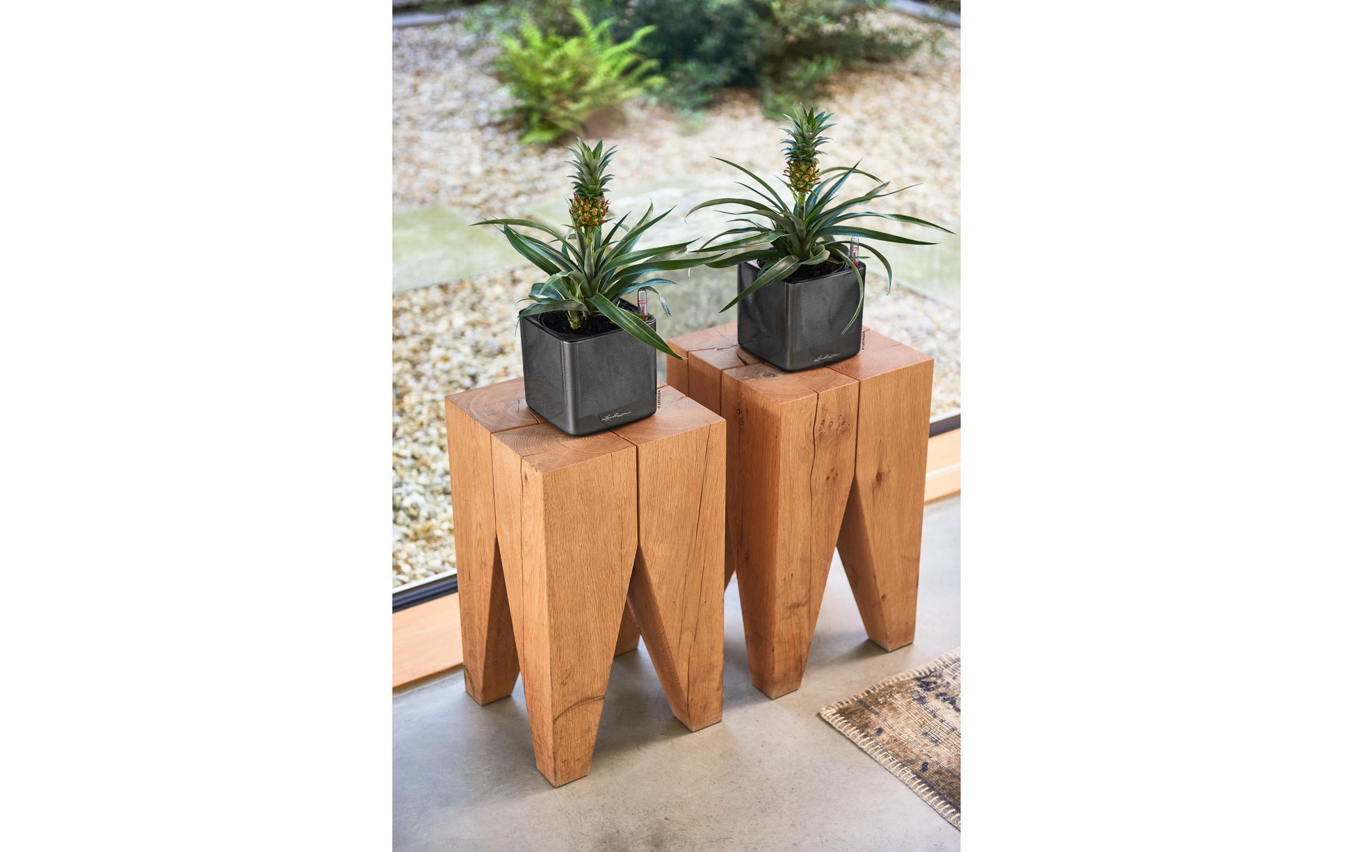 Lechuza CUBE Glossy Blumentopf – 14 × 14 × 13,5 cm – Polypropylen (PP), schwarz