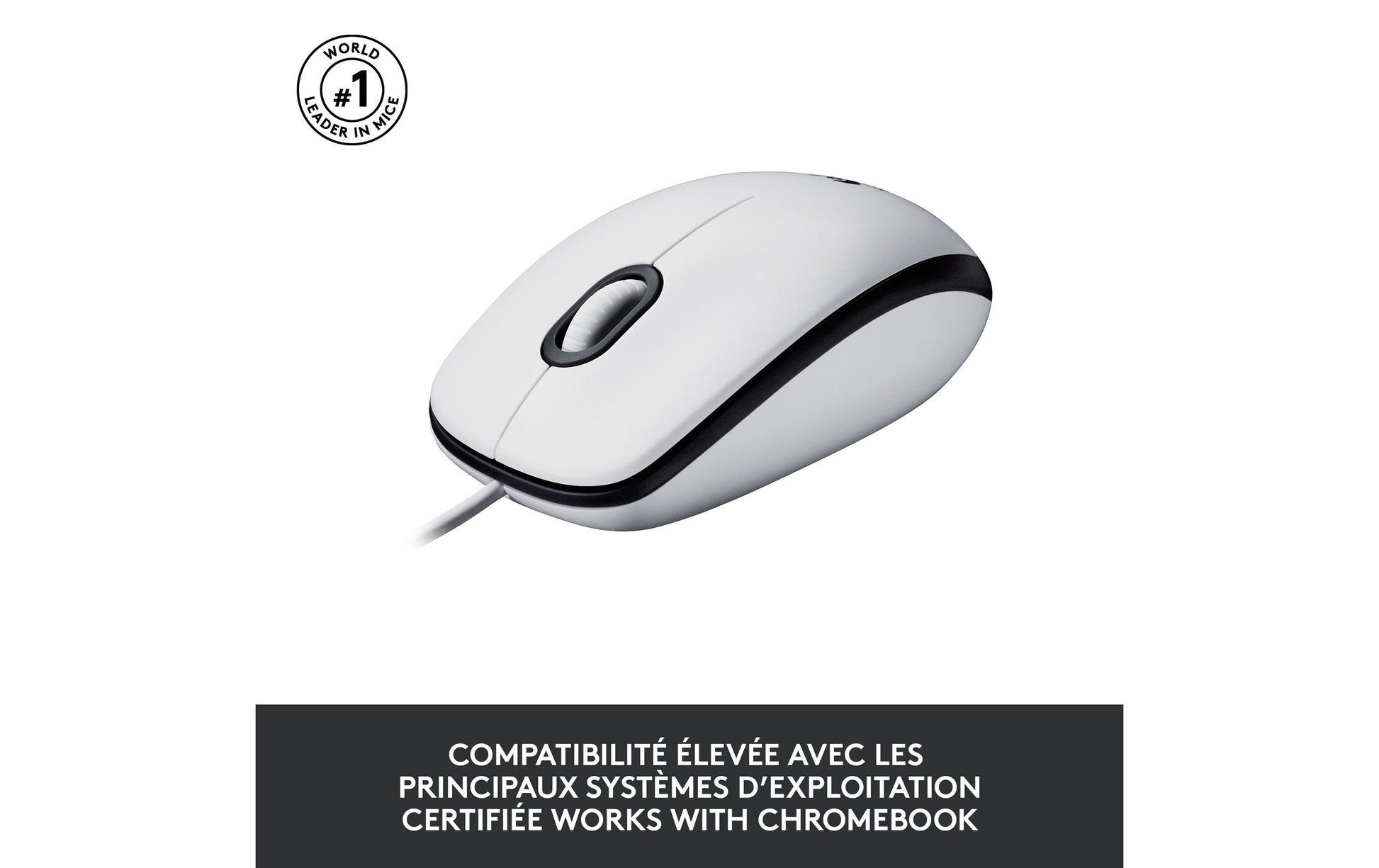 Logitech M100 – Maus – Kabelgebunden (USB‑A), 1000 DPI, beidhändig, Weiss