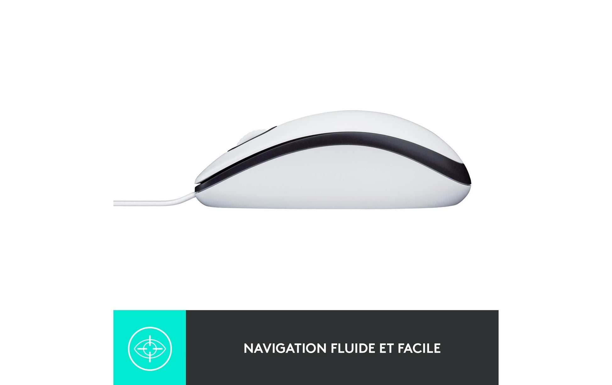 Logitech M100 – Maus – Kabelgebunden (USB‑A), 1000 DPI, beidhändig, Weiss