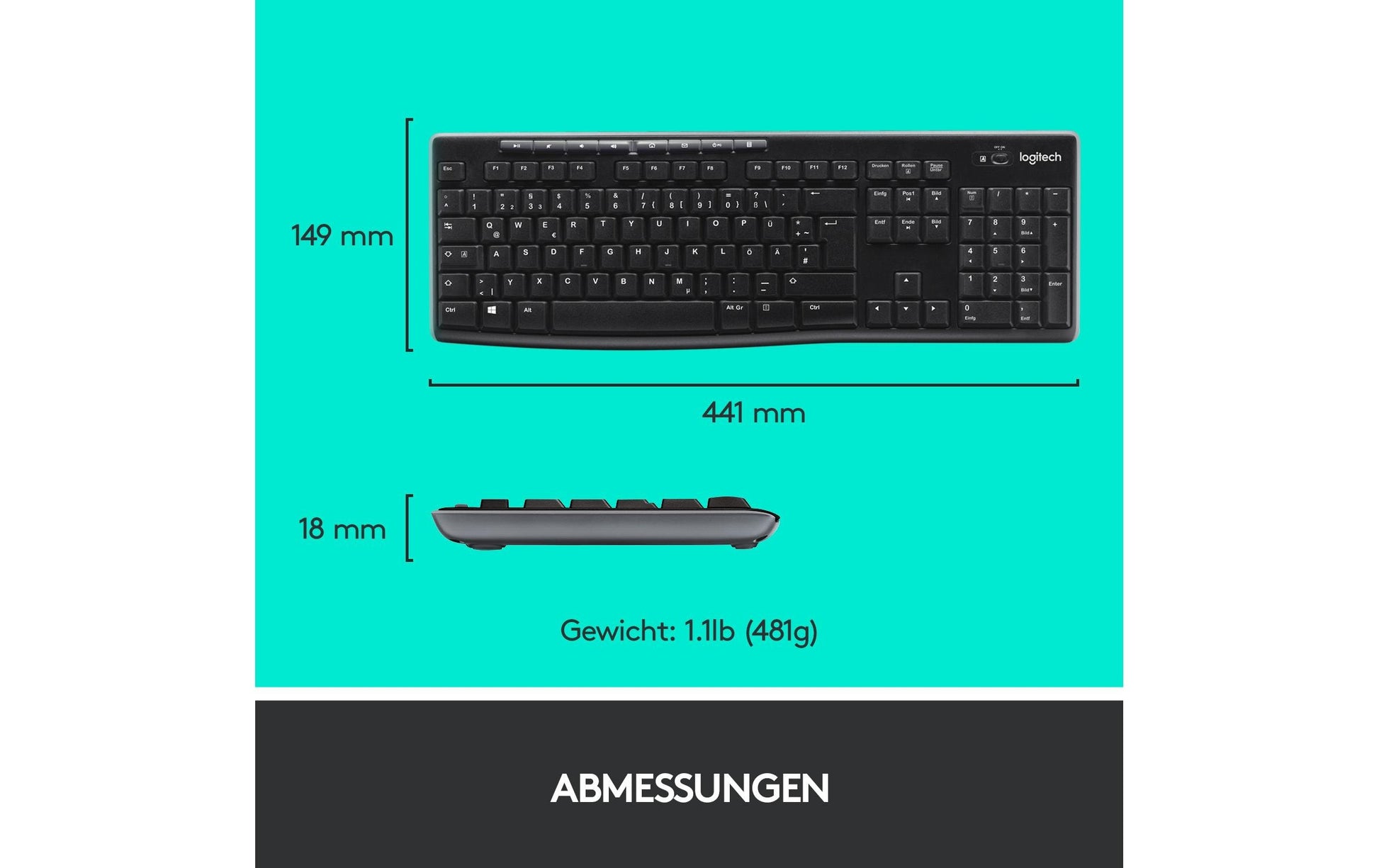 Logitech MK270 – Tastatur, kabellos, CH-Layout (DE-CH)