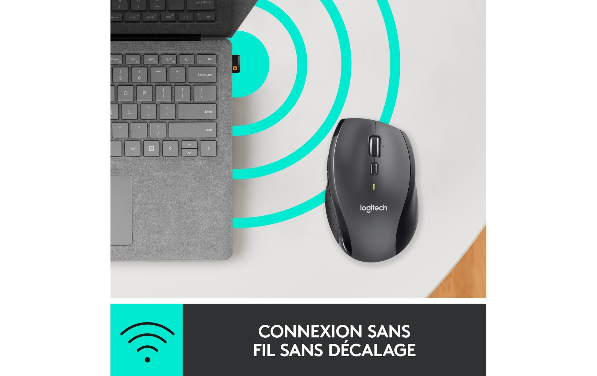 Logitech Marathon M705 – Maus – Kabellos (2,4 GHz), 1000 DPI, rechts, Anthrazit