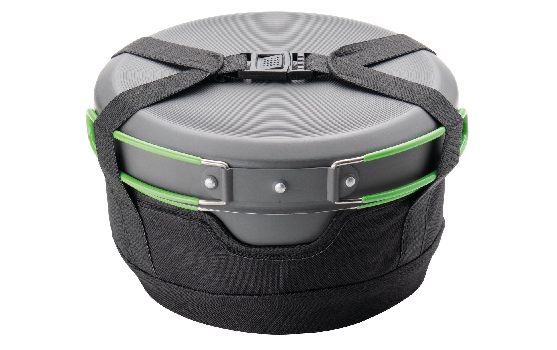 Optimus Kochtopf Terra Camp 4 – 5,5 l, Ø 23,3 cm, Aluminium, Teflonbeschichtet, Grün/Dunkelgrau