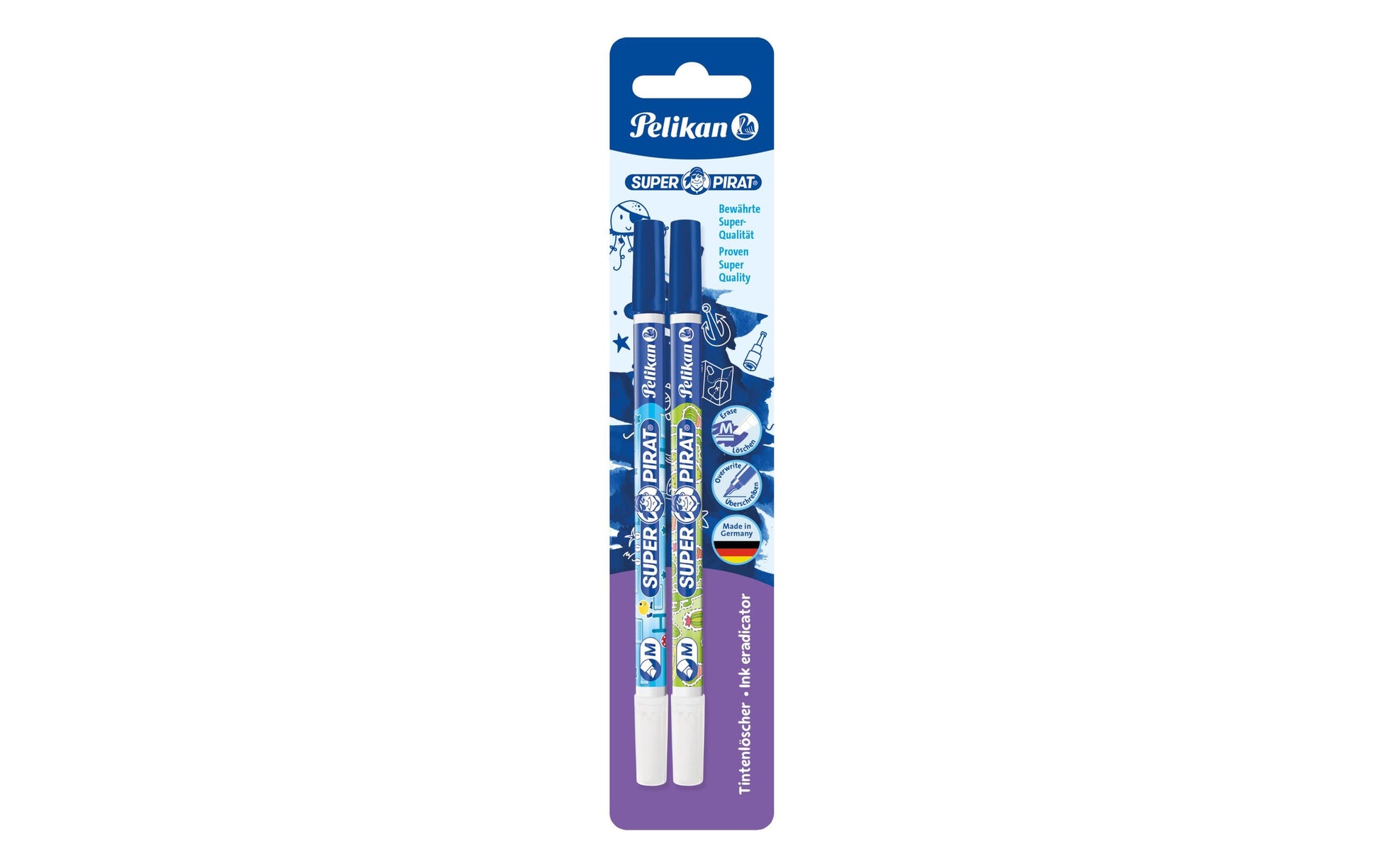 Pelikan Tintenlöscher – Keil – Blau – Blister 2 Stk.