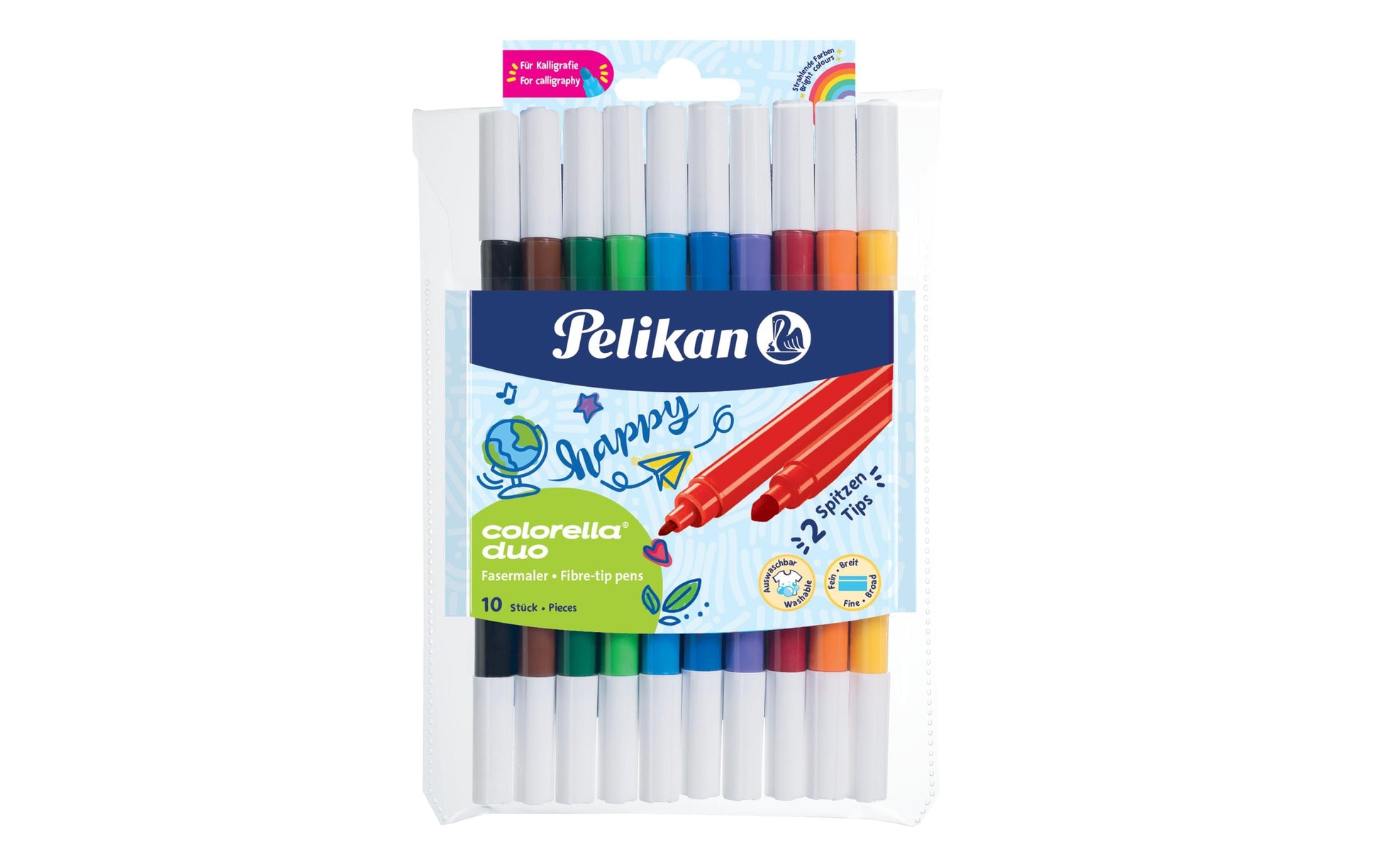 Pelikan Fasermaler, Strichbreite 2 mm, 10 Farben