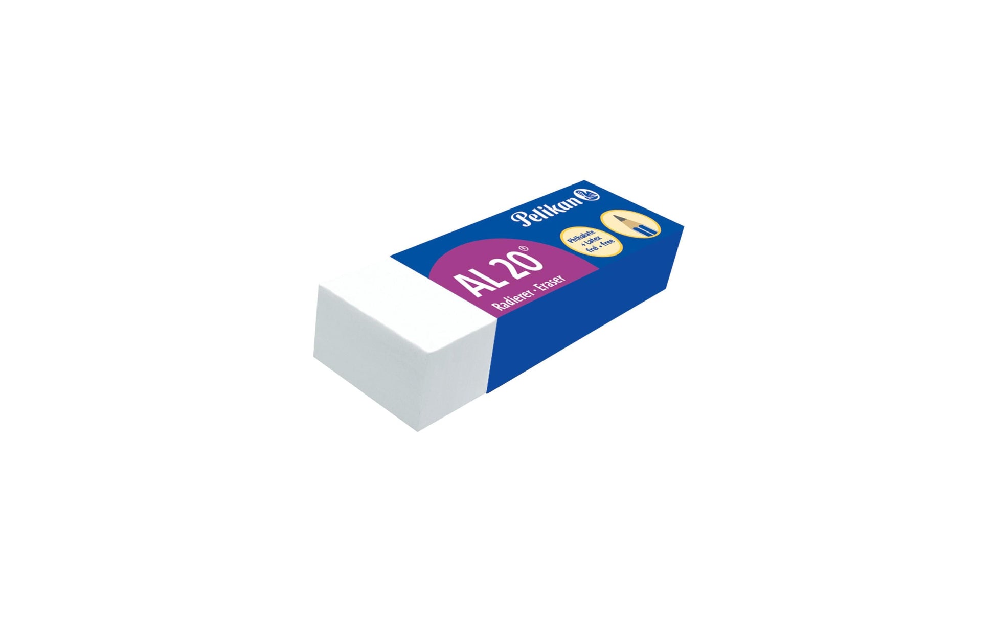 Pelikan Radierer – für Bleistifte – 65 × 12 × 21 mm – Kunststoff – weiss