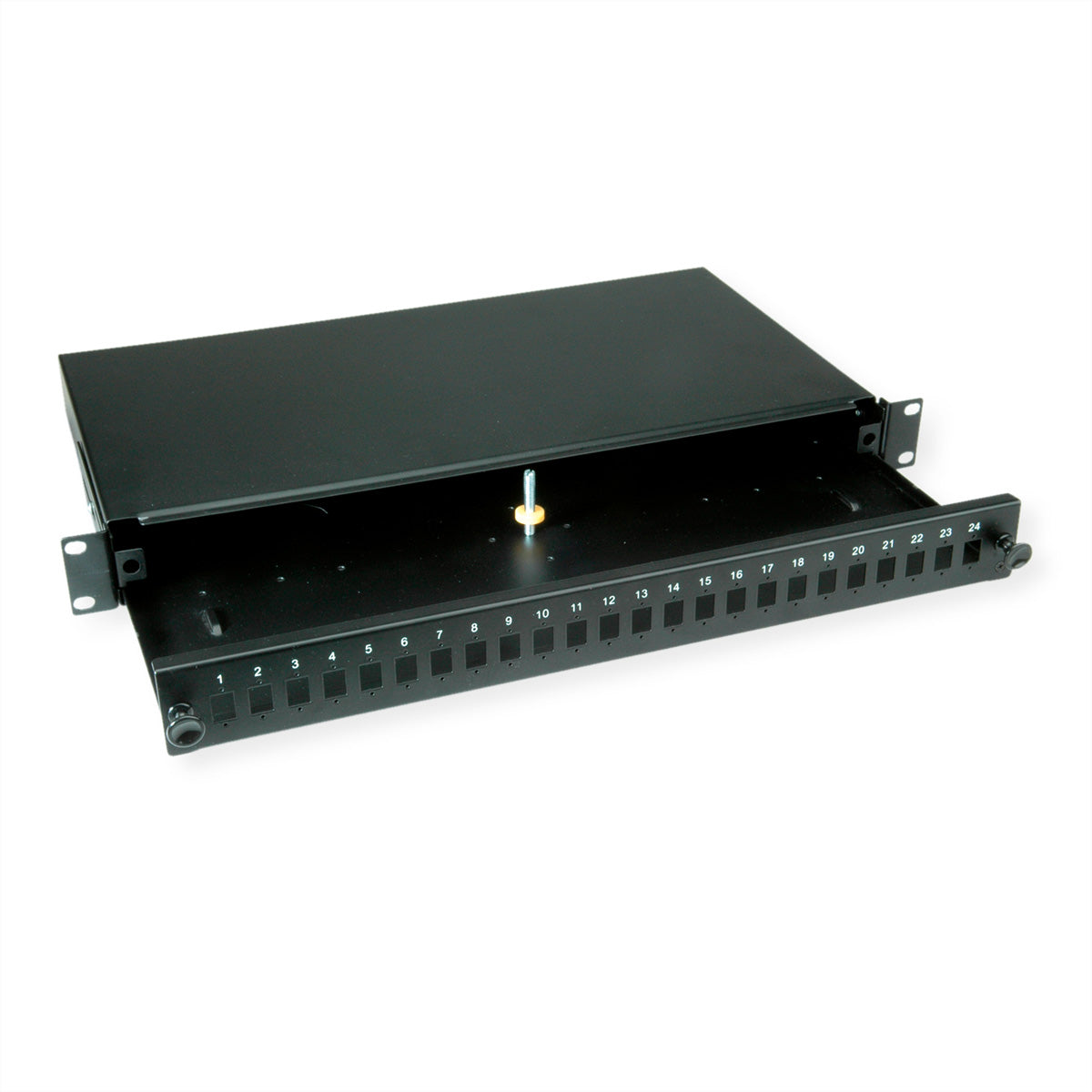 VALUE 21.99.0651 – Patchpanel 24× LC/SC, Duplex, 1U (19"), Schwarz, Stahl, 480×44×243 mm