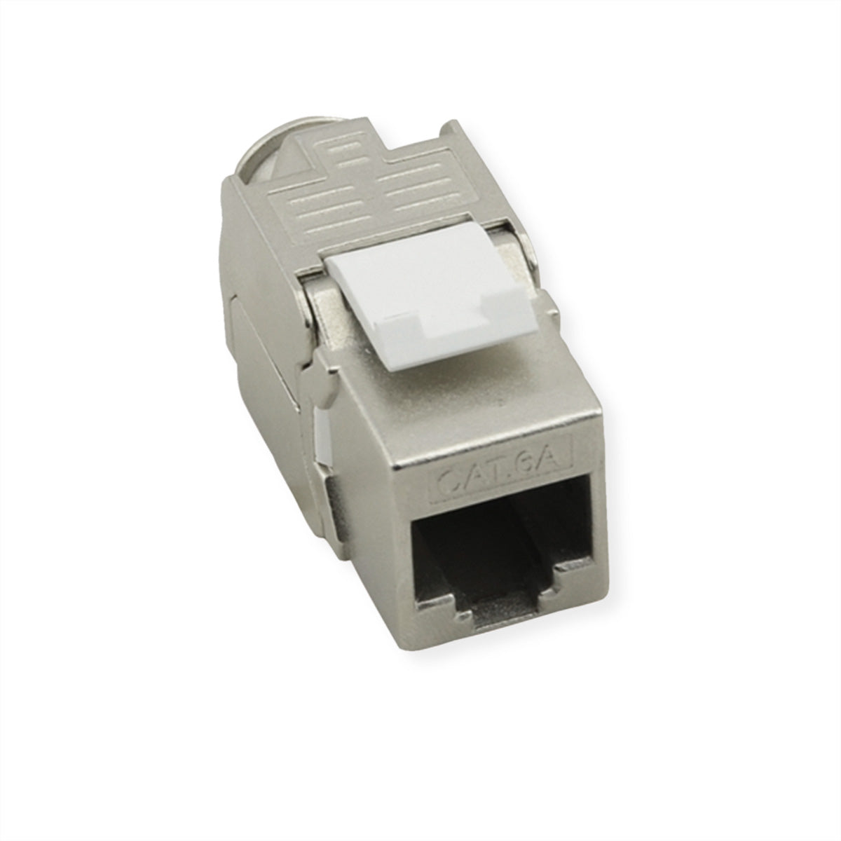 VALUE RJ-45 Keystone Buchse – Cat8.1 / Klasse I, geschirmt, werkzeuglos, 1× RJ-45, silberfarben