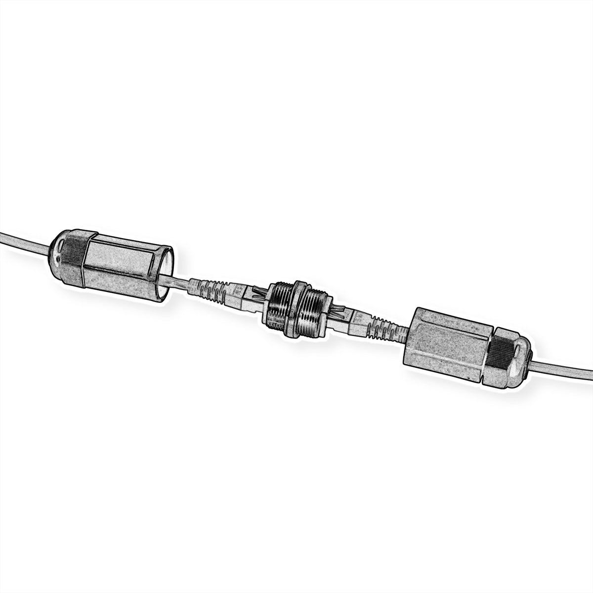 VALUE RJ-45-Kupplung – 2× RJ-45, geschirmt, Cat6 (Klasse E), Outdoor/Industrie, schwarz