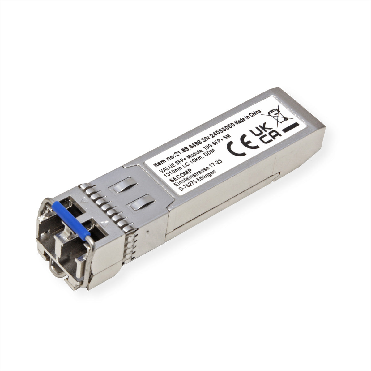 VALUE 21.99.3498 – SFP+ Transceiver – 10 Gbit/s, Single-Mode, LC, 10 000 m, 1310 nm