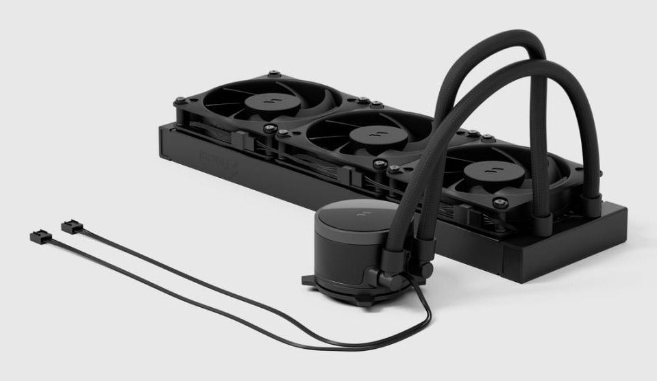 Fractal Design Radius 360 – All-in-One-Flüssigkeitskühler – 3×120 mm Lüfter, für LGA 1200, AM4, AM5, Schwarz