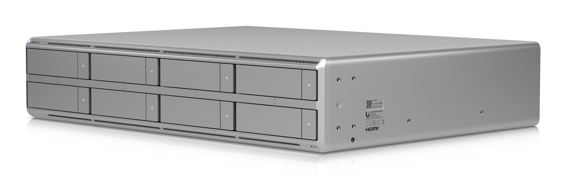 Ubiquiti UniFi Protect NVR 2U – 4K – 8× HDD 2,5"/3,5" – RAID – HDMI – 1× 2,5 GbE – redundantes Netzteil