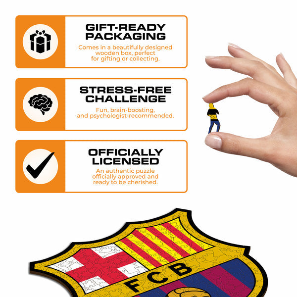 Iconic Puzzles Puzzle FC Barcelona Logo – 150 Teile – 24,5×25 cm – ab 10 J.