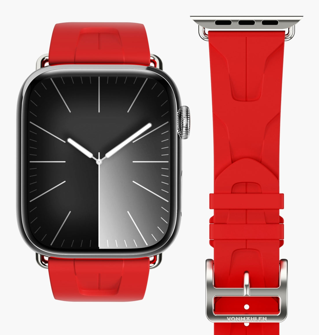 Vonmählen A. R. Exclusive Band Portofino – Silikon, Rot, für Apple Watch 44–49 mm