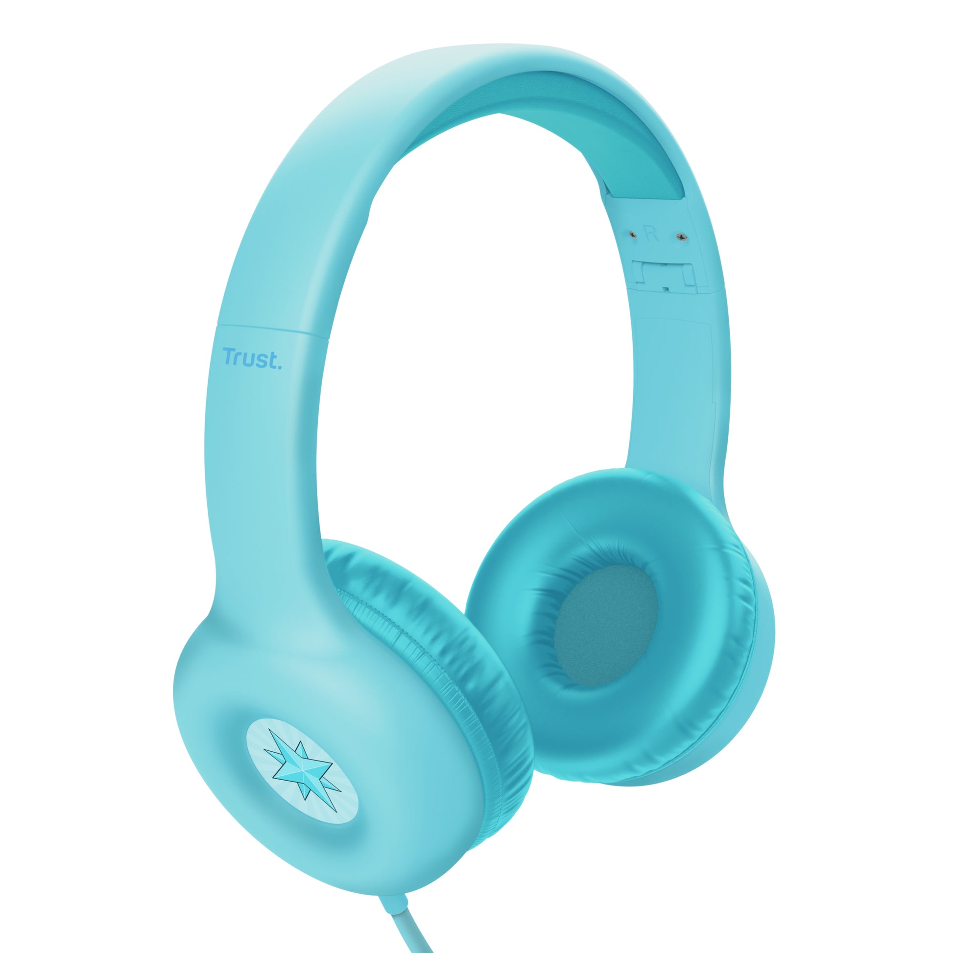 Trust Nouna Kinderkopfhörer – On-Ear, Stereo, Kabelgebunden, 3,5 mm Klinke, 90 dB Lautstärke-Limit, Blau