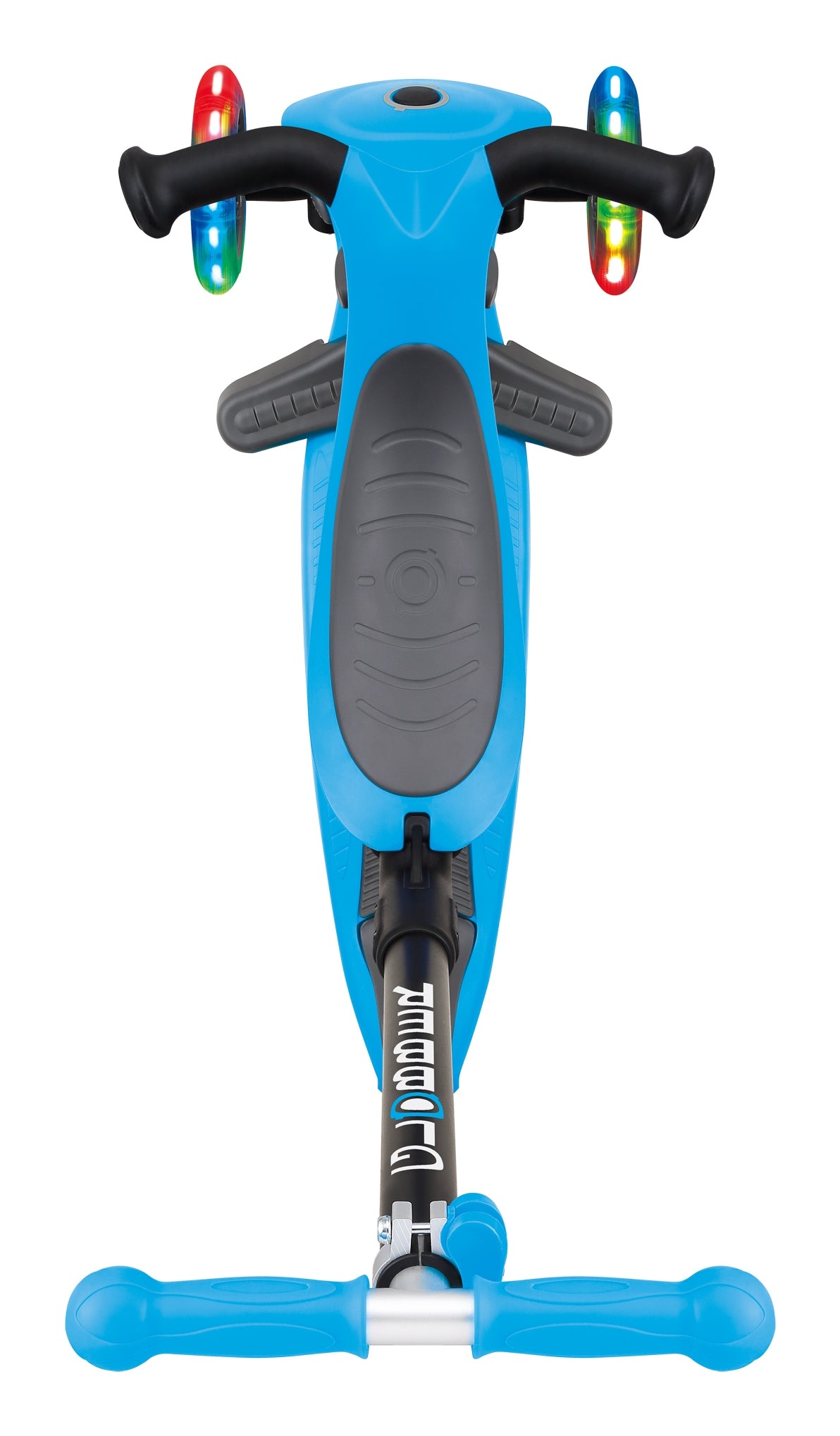 Globber GO UP Foldable Plus Lights Dreiradroller – faltbar, höhenverstellbar – hellblau – ab 1,2 J. – 50 kg