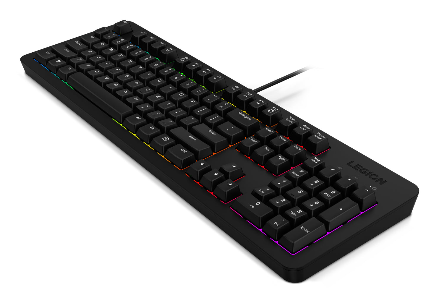 Lenovo Tastatur-Maus-Set – Membran – kabelgebunden (USB) – QWERTY (US-INT) – RGB – schwarz