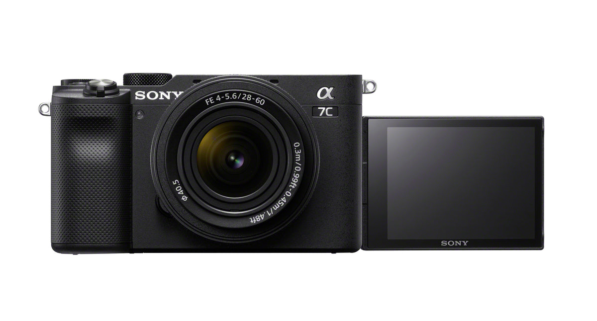 Sony Alpha 7C – Systemkamera Kit 28–60mm, 24,2 MP Vollformat, 4K, schwarz
