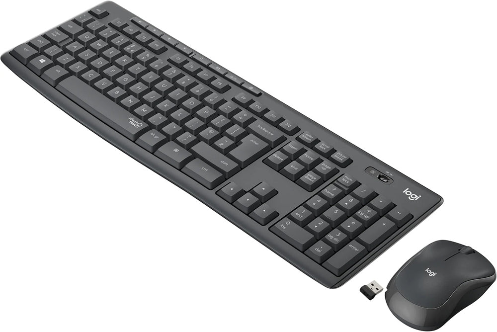 Logitech MK295 Silent – Tastatur-Maus-Set – 2,4 GHz USB-A (Nano-Empfänger) – QWERTY (US-INT) – Graphit