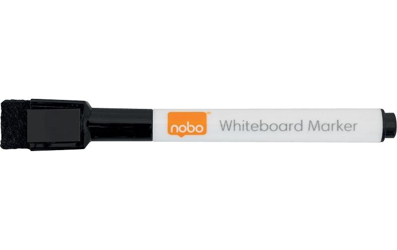 Rexel nobo Whiteboard-Marker – schwarz – 6er-Set – trocken abwischbar