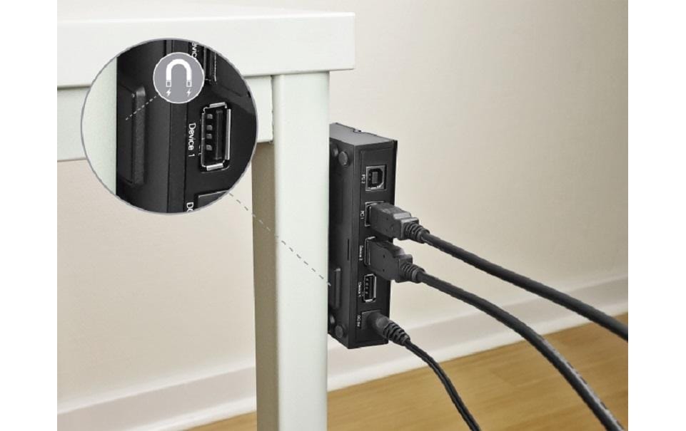 DeLOCK 11491 USB-Hub – USB-A, 3× USB 2.0, für 2 PCs