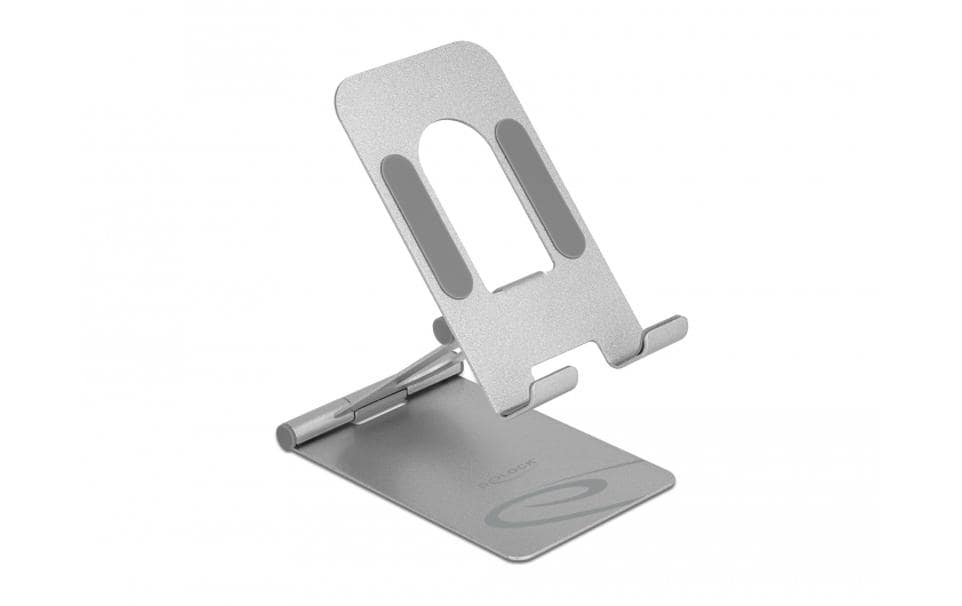 DeLOCK Verstellbarer, faltbarer Tischständer – für Geräte bis 12" – Silber, Aluminium