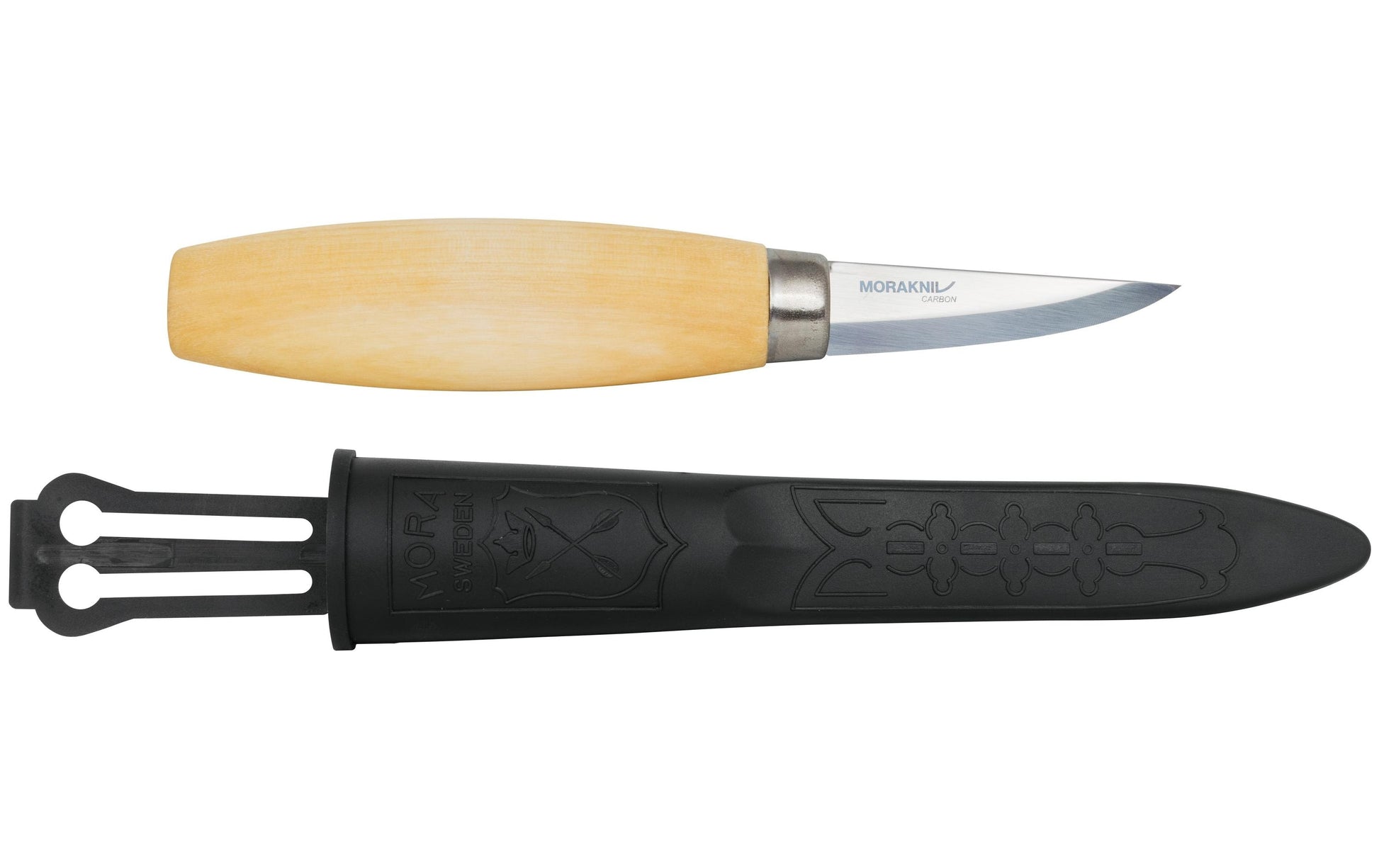 Morakniv Woodcarving 120 (C) – Tranchiermesser 60 mm, Holzgriff, mit Tragetasche, 1 Stk.