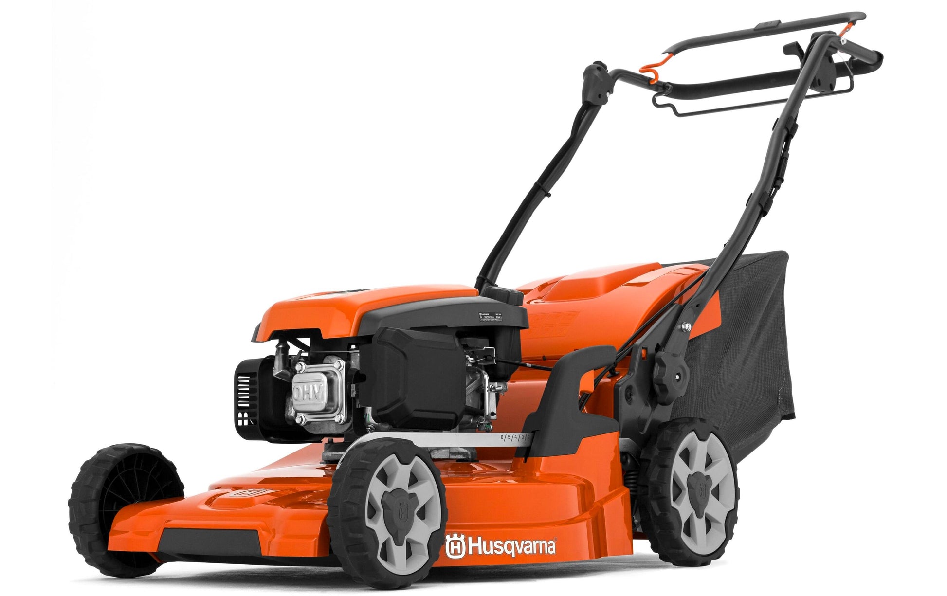Husqvarna LC 353VE – Benzin-Rasenmäher Schnittbreite 530 mm, Radantrieb, Grasfangsack 60 l, Schwarz/Orange