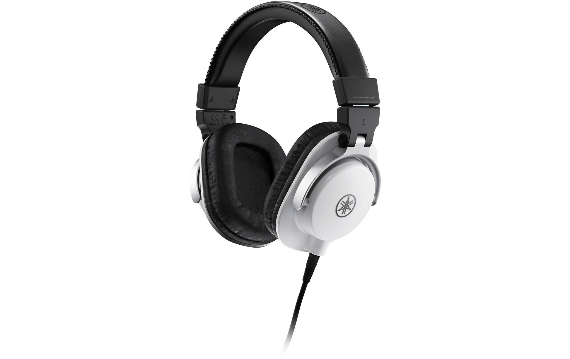 Yamaha HPH MT5 W – Over-Ear Studiokopfhörer – kabelgebunden, geschlossen, 3 m Kabel, 51 Ω – weiss