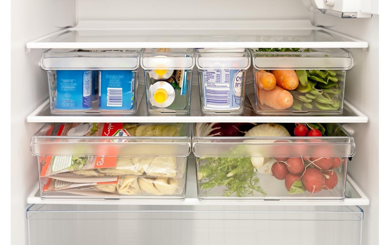 Rotho Kühlschrank-Organizer Loft – 5 l – mit Henkel, spülmaschinenfest – Kunststoff – transparent – 22 × 9 × 3