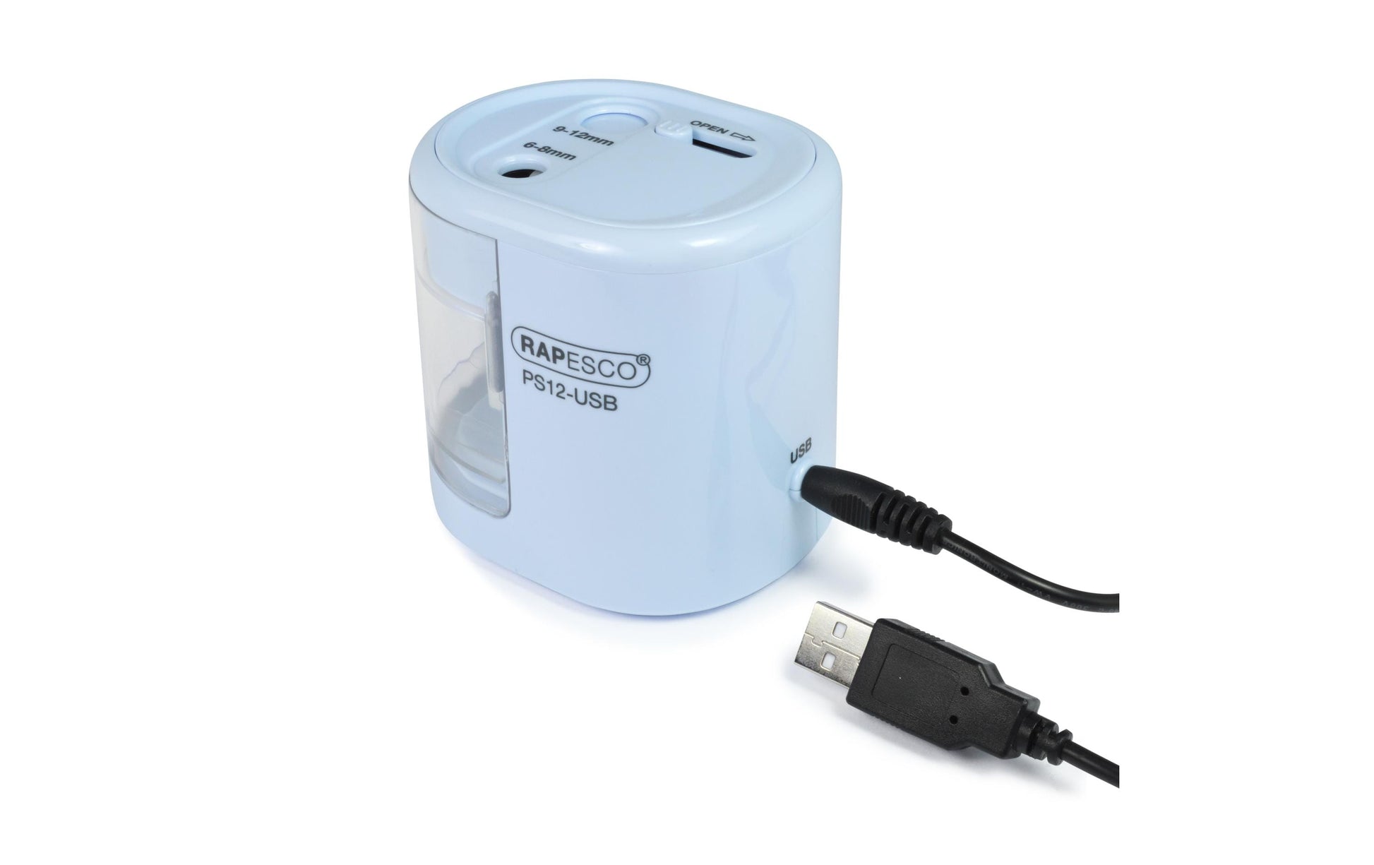 Rapesco RA-1447 Elektro-Spitzmaschine – USB – Hellblau