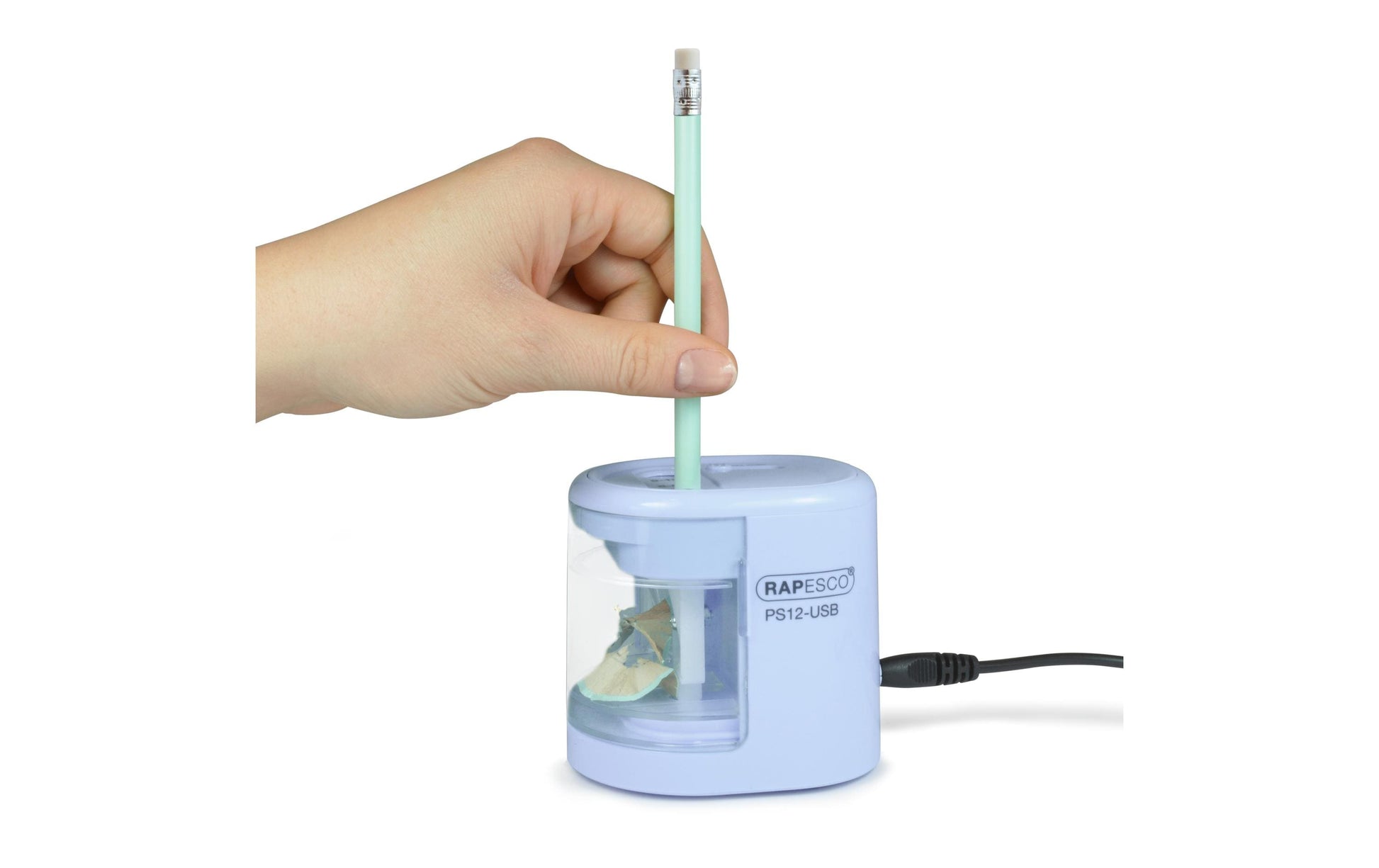 Rapesco RA-1447 Elektro-Spitzmaschine – USB – Hellblau