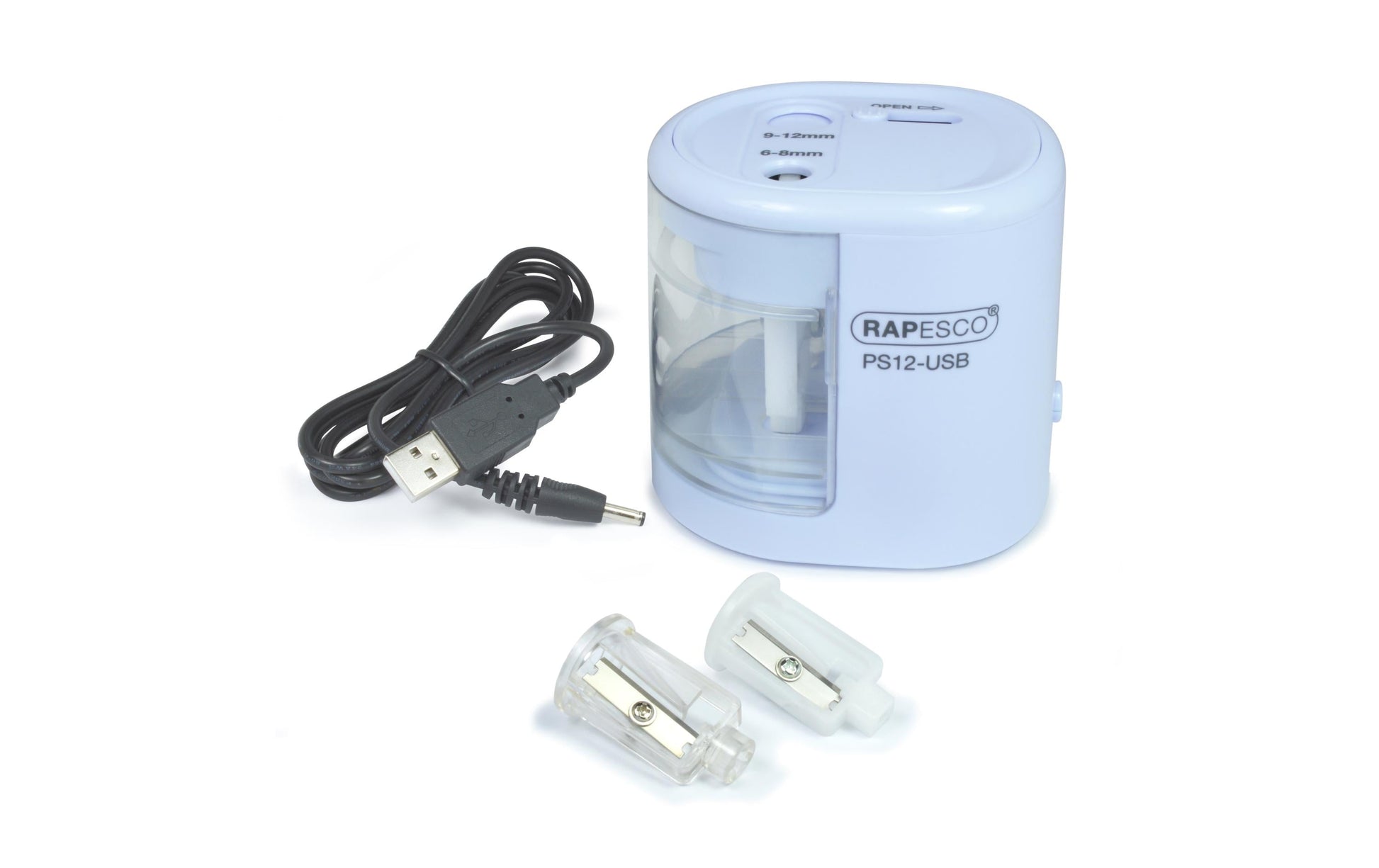 Rapesco RA-1447 Elektro-Spitzmaschine – USB – Hellblau