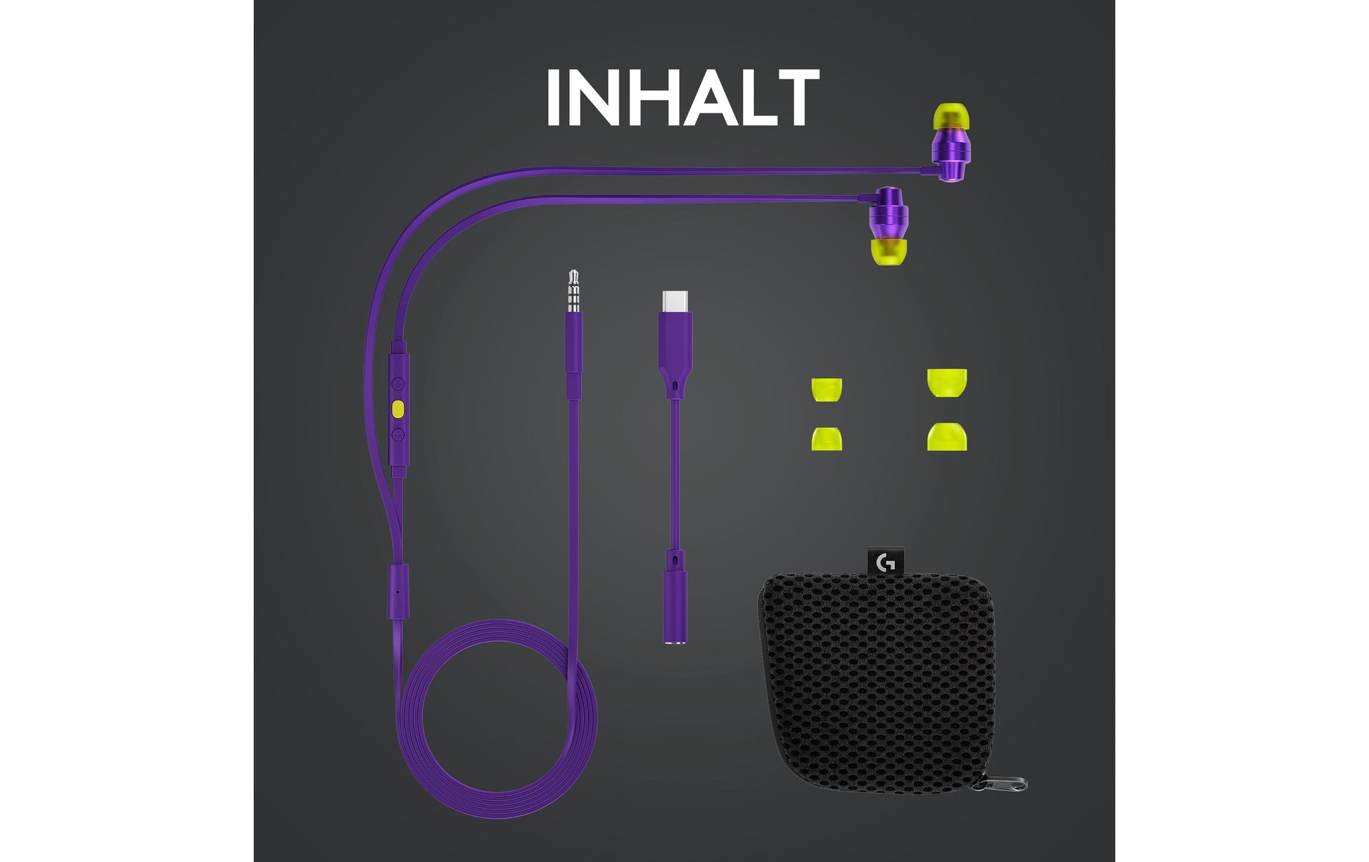 Logitech G G333 Gaming-Headset – In-Ear, Stereo, Kabelgebunden, 3,5 mm Klinke, Violett