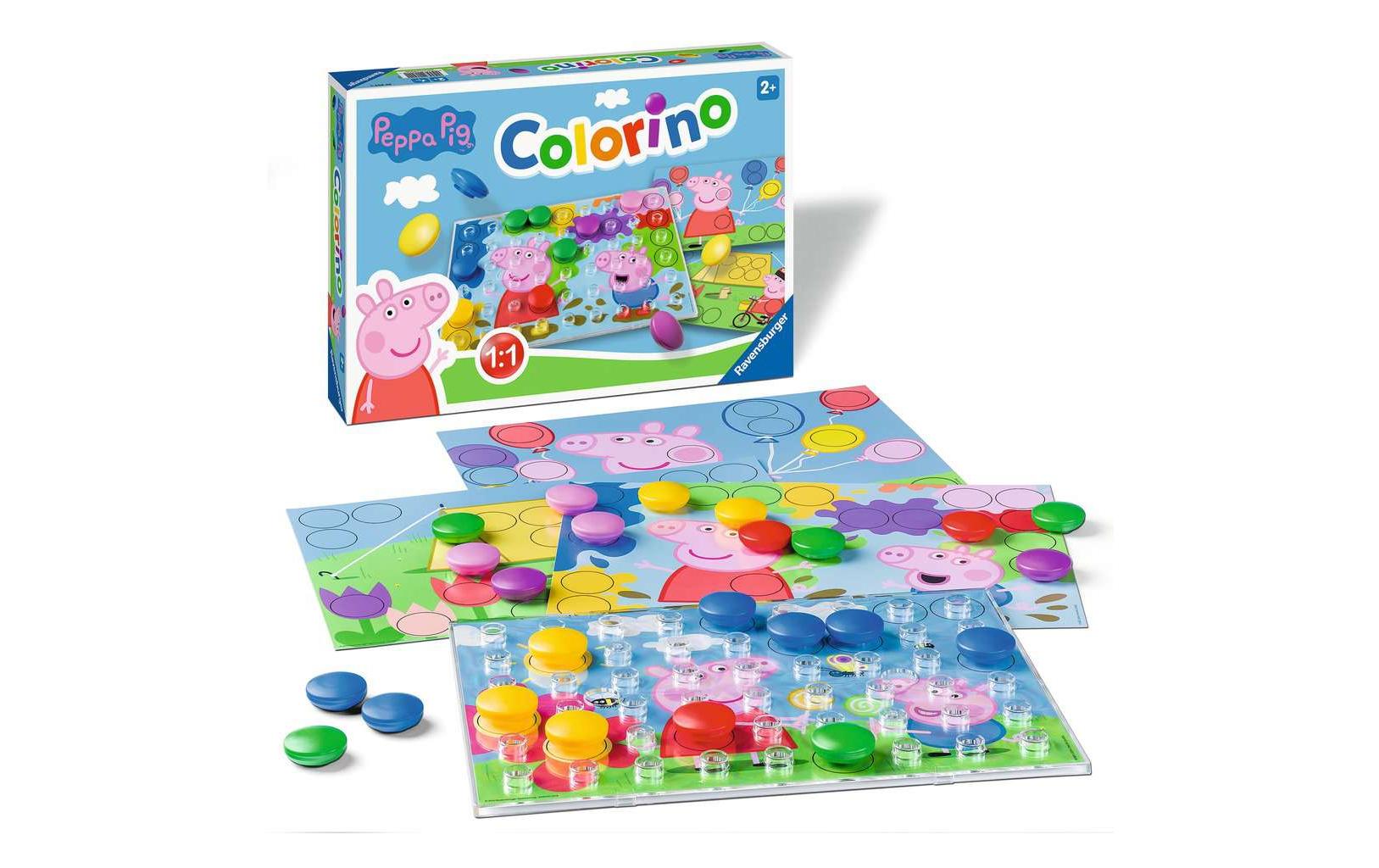 Ravensburger Lernspiel – Peppa Pig Colorino, Brettspiel, 1 Spieler, ab 2 Jahren, Mehrsprachig
